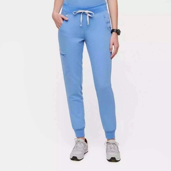 NWT FIGS Zamora 2.0 Jogger Scrub Pants XXS Blue FIONx Cargo Medical Uniform - Picture 1 of 12